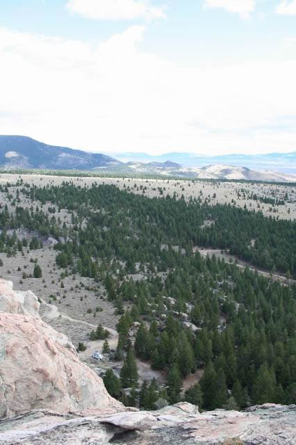 View from top of Spire Rock (see van at lower left)